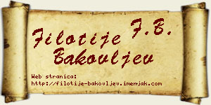 Filotije Bakovljev vizit kartica
